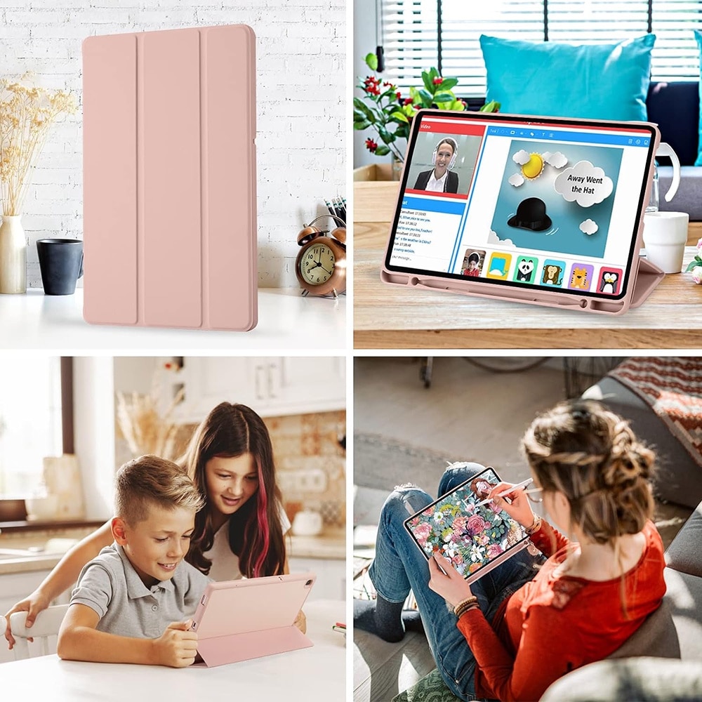 Husa pentru tableta Samsung Galaxy Tab S6 Lite (2020/2022/2024), Accesorio Flex Trifold Pen, Pink