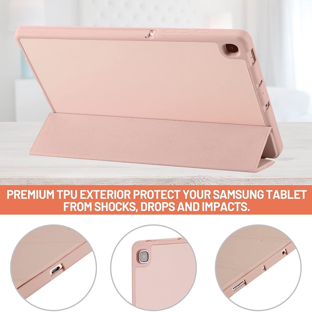 Husa pentru tableta Samsung Galaxy Tab S6 Lite (2020/2022/2024), Accesorio Flex Trifold Pen, Pink