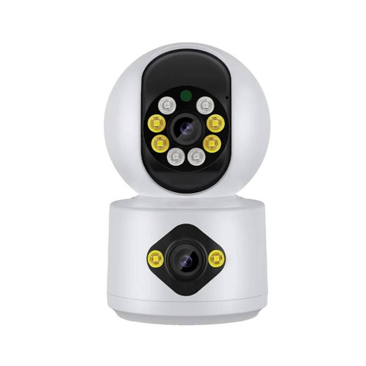 Камера за бебета Lylu, Видео и аудио наблюдение, Двойна, Въртяща, Wi-Fi, 6MP, 1080p