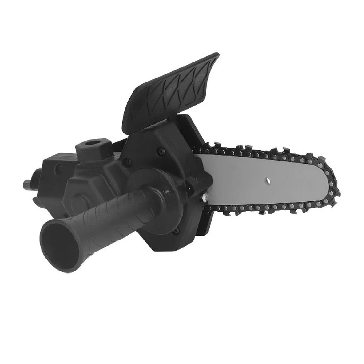 Adaptor drujba de 6 inch, de atasat la bormasina sau surubelnita electrica, cu lama de 6 inch + lant 6 inch, negru
