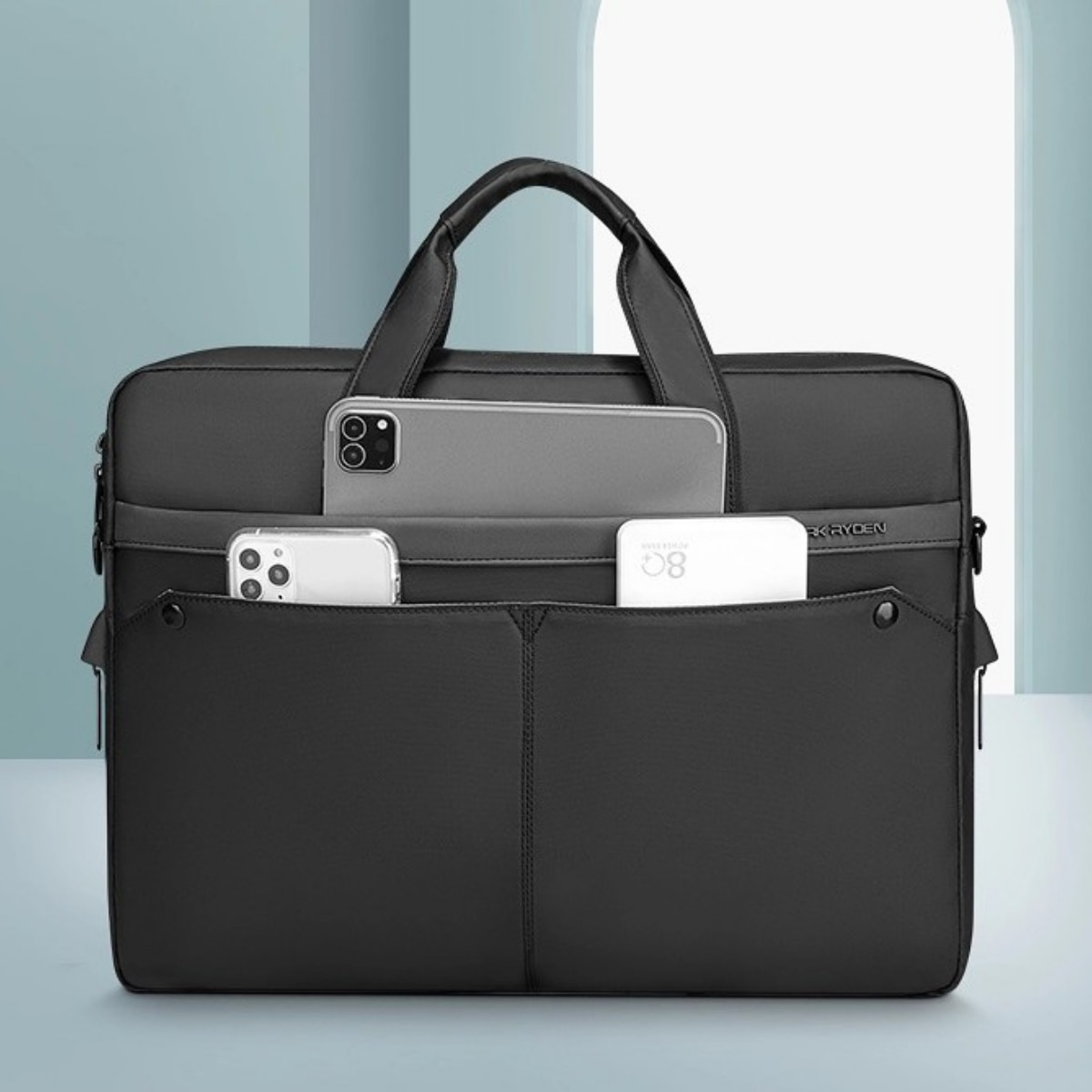 Geanta pentru Laptop si Tableta 15.6 inch, Design Elegant Casual-Business Mark Ryden, de umar, cu Compartimente Protejate, Impermeabila, Rezistenta la Uzura si Socuri, Ergonomica, 41.5 cm x 30.5 cm, Negru