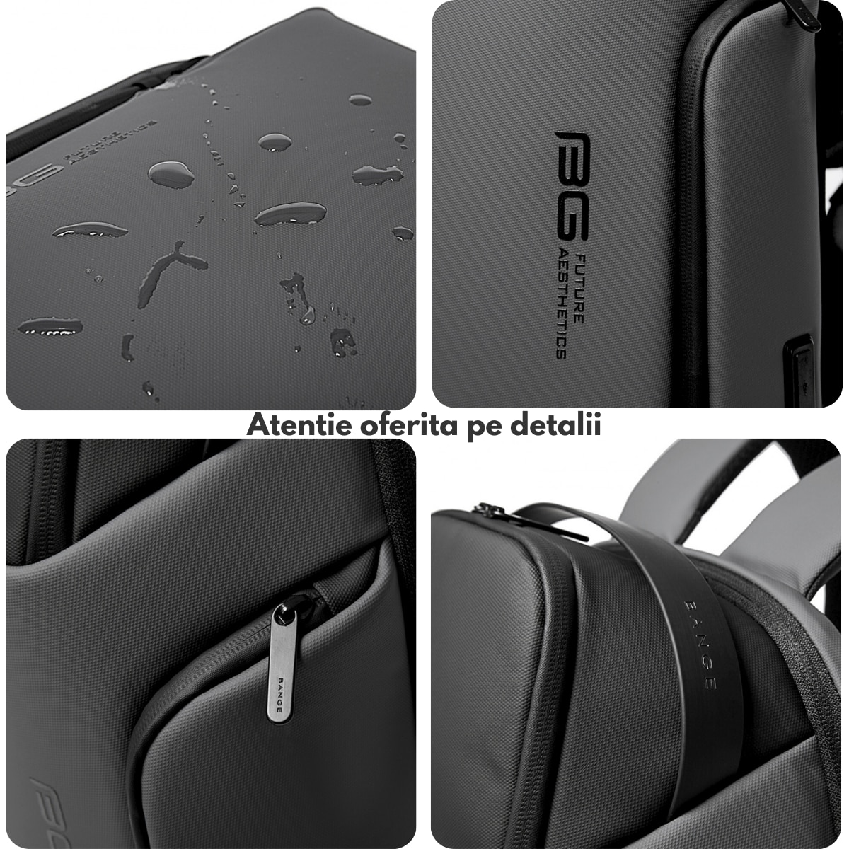 Rucsac Multifunctional pentru Laptop de 15.6 inch, de Calatorie Unisex, Design Smart Casual, cu multiple Compartimente si deschidere 180°, Buzunar Anti Soc, Protectie Superioara BANGE, Impermeabil, Port incarcare USB, pentru Business, 44x31x15 cm, Negru