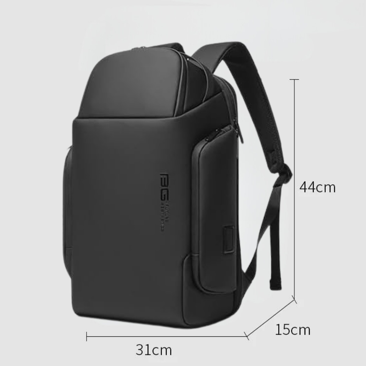 Rucsac Multifunctional pentru Laptop de 15.6 inch, de Calatorie Unisex, Design Smart Casual, cu multiple Compartimente si deschidere 180°, Buzunar Anti Soc, Protectie Superioara BANGE, Impermeabil, Port incarcare USB, pentru Business, 44x31x15 cm, Negru
