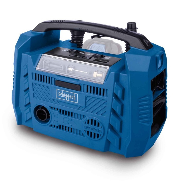 Мини компресор Scheppach, Airforce 6, 10 bar, 230 V, 20 V, Многоцветен