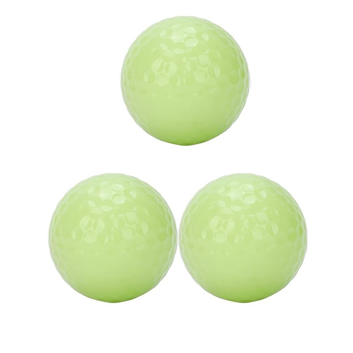 Set 3 mingi de golf fosforescente AllizBan, Rasina/Cauciuc, 42mm