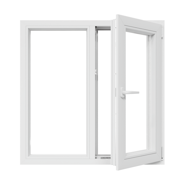 Fereastra PVC termopan, 5 camere, 100 X 100 cm, deschidere dubla, dreapta, venghe