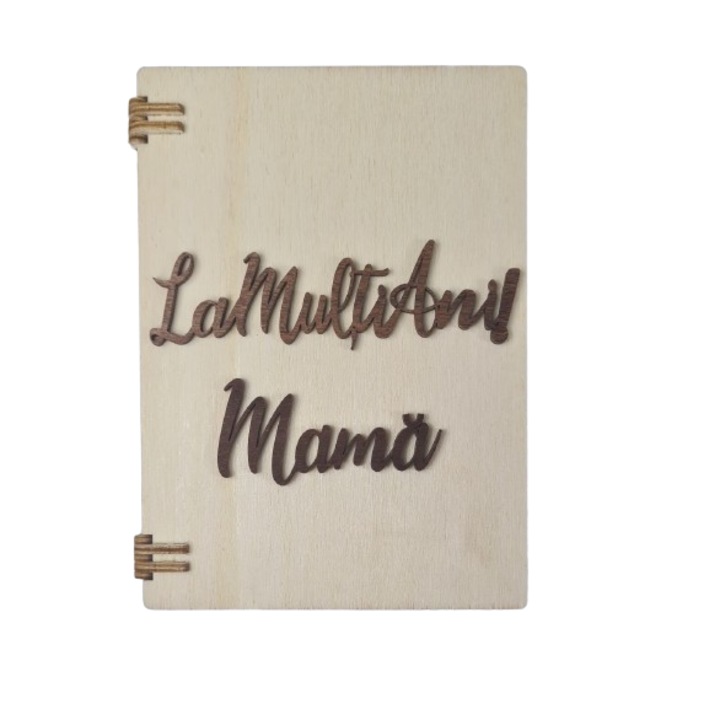 Felicitare din Lemn "La Multi Ani, Mama!"cu loc pentru poza si text emotionant 13/18 cm