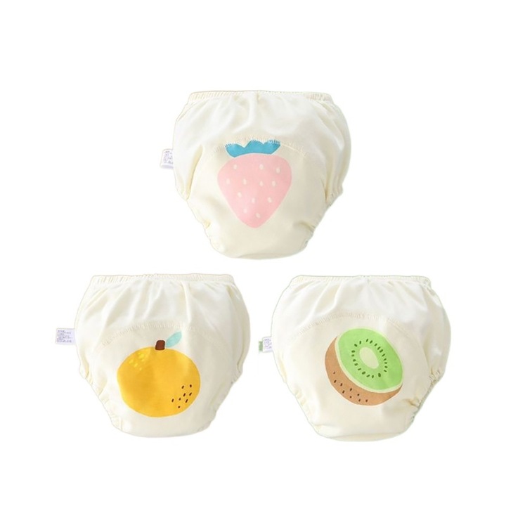 Set 3 chiloti de trecere la olita Ronyes, portocaliu，bumbac, multicolor, marimea M