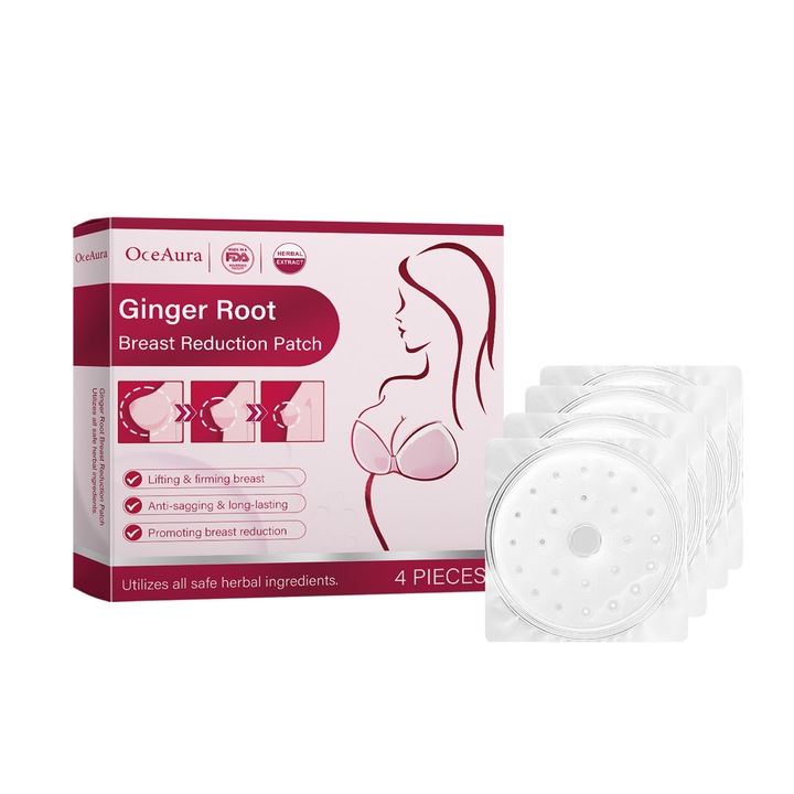 Plasturi pentru marirea OceAura cu extract de ghimbir, set 4 buc, organic, multicolor, pentru marirea sanilor