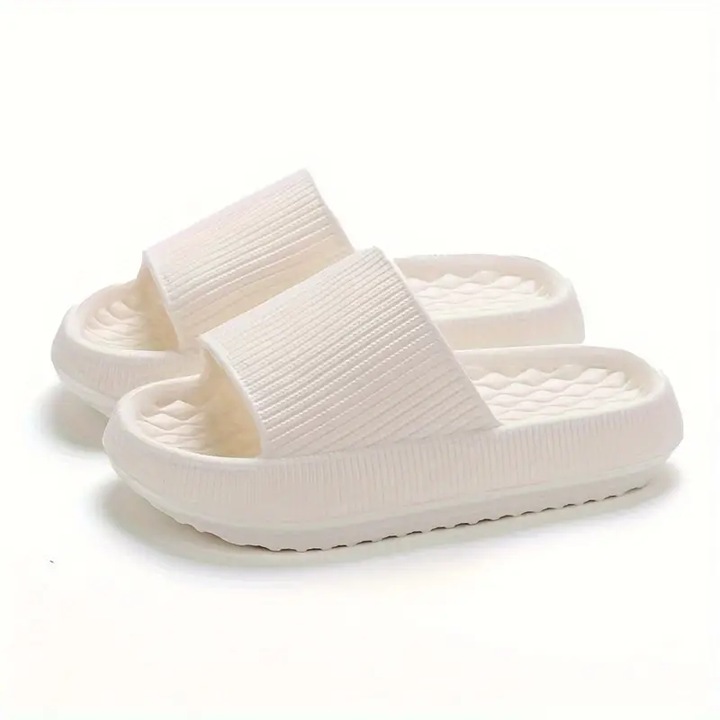 Домашни чехли, KLKIT, EVA пяна, дебела нехлъзгаща подметка,, Бял