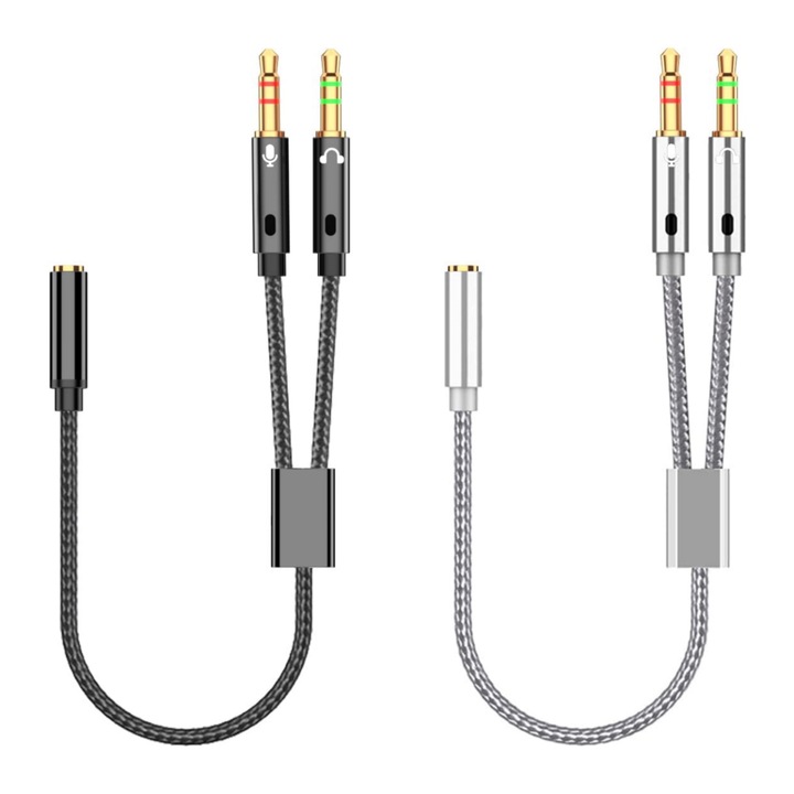 Комплект от 2 кабела за допълнителен rca аудио жак enkourakoko, 2 мъжки порта, 50 см, черен/сребрист