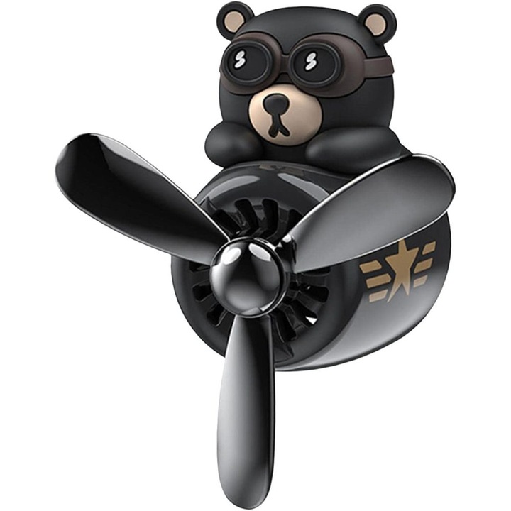 Odorizant auto HERUSI Bear Pilot, rotativ, 2 arome, alb, 6.2x6x5.3cm