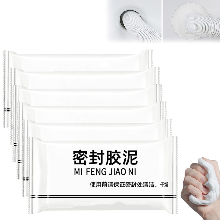 Set de 12 Plicuri de ciment argilos pentru umplere si etansare, 15g, reparatii fisuri, gauri de aer conditionat si canalizare