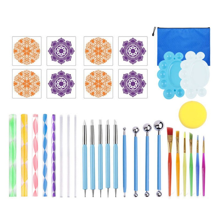 Kit pictura mandala, QttvbTna, 35 piese, multicolor