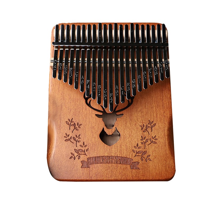 Pianina Kalimba, BGHYHYHI, 21 clape, din lemn, portabil, cu note embossate