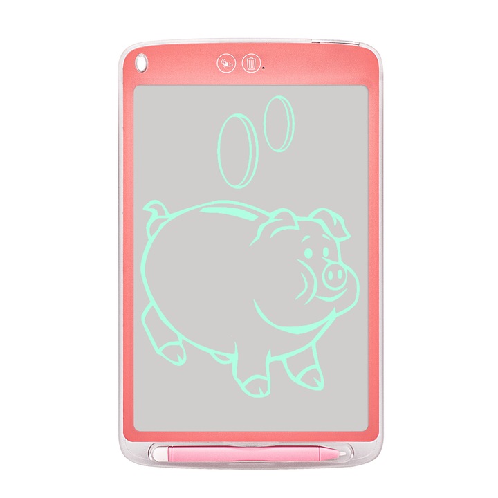 Tableta LCD de scris HERUSI pentru copii, design dragut, ultra-subtire, 3-7 ani, albastru