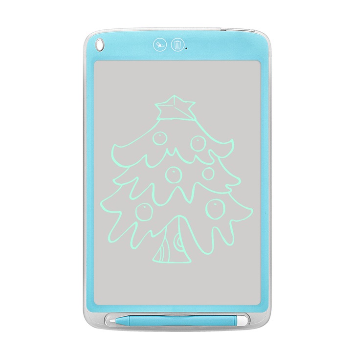 Tableta LCD de scris HERUSI pentru copii, design dragut, ultra-subtire, 3-7 ani, albastru