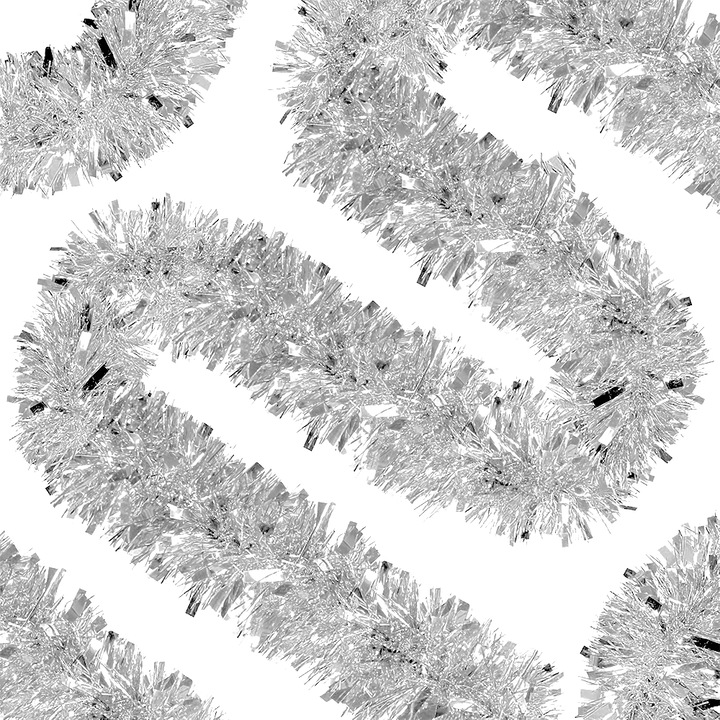 Beteala brad Craciun, Minetgnon®, material folie PVC, Interior-Exterior, marimea 2.3 m x 7 cm, Argintiu