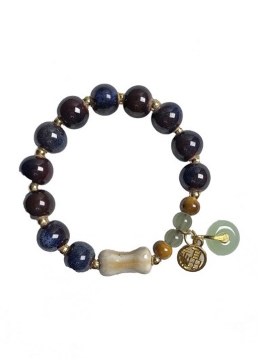 Bratara ceramica, motive traditionale, multicolor