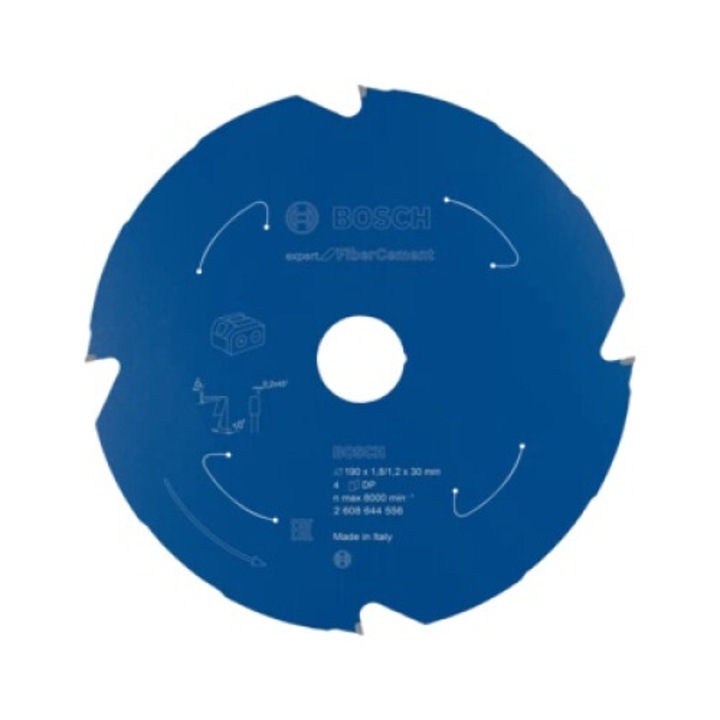 Disc circular Bosch EXPERT FOR FIBRE CEMENT 19 cm, 1 buc, 120x120x25mm