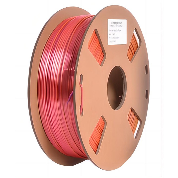 PLA izzószál 3D nyomtatóhoz, selymes hatású, bicol, arany/piros, 1,75 mm, 1 kg