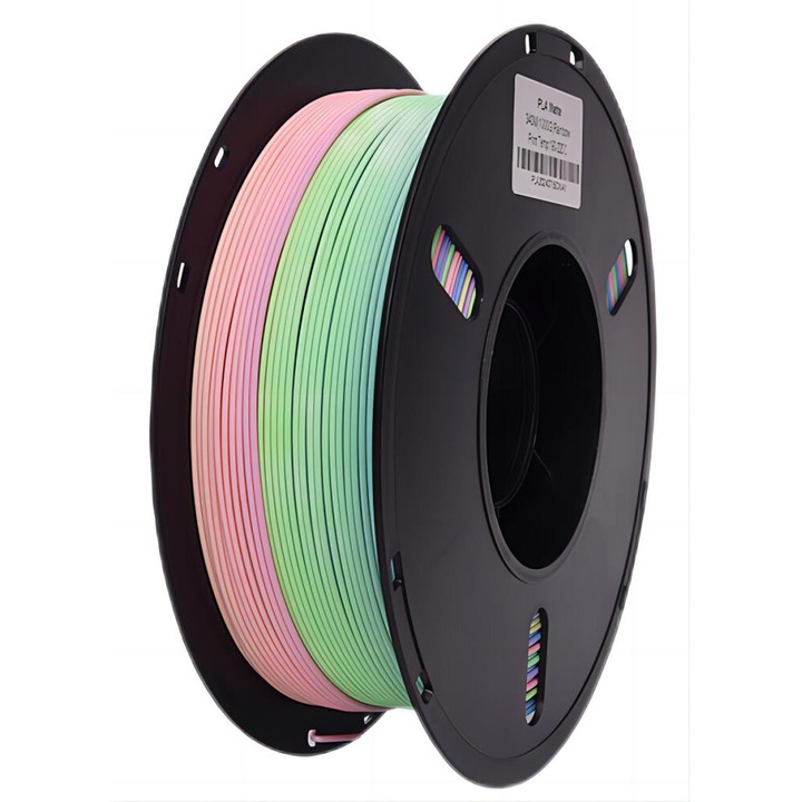 3D PLA filament, selyemhatású, kétszínű rózsaszín/zöld, 1,75 mm, 1 kg