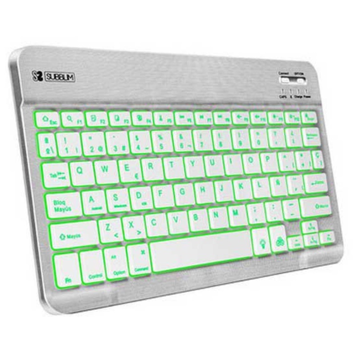 Tastatura Bluetooth cu Suport pentru Tableta Subblim SUB-KBT-SMBL30 Argintiu Qwerty Spaniola QWERTY
