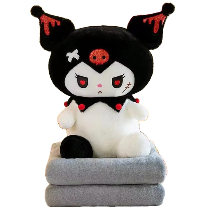 Играчка Plus Type Kuromi с бебешко одеяло, 45 см