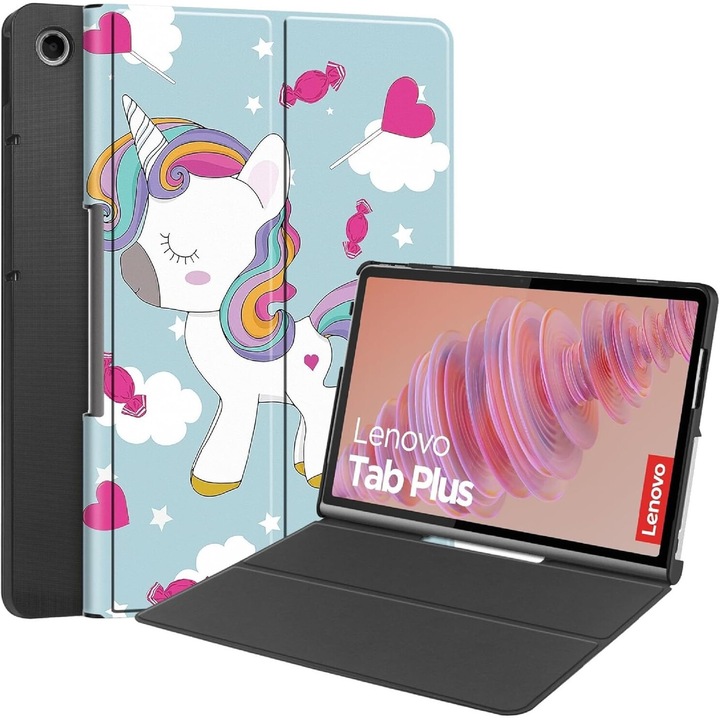 Калъф за Lenovo Tab Plus 11.5 с функция събуждане/заспиване тип стойка еднорог