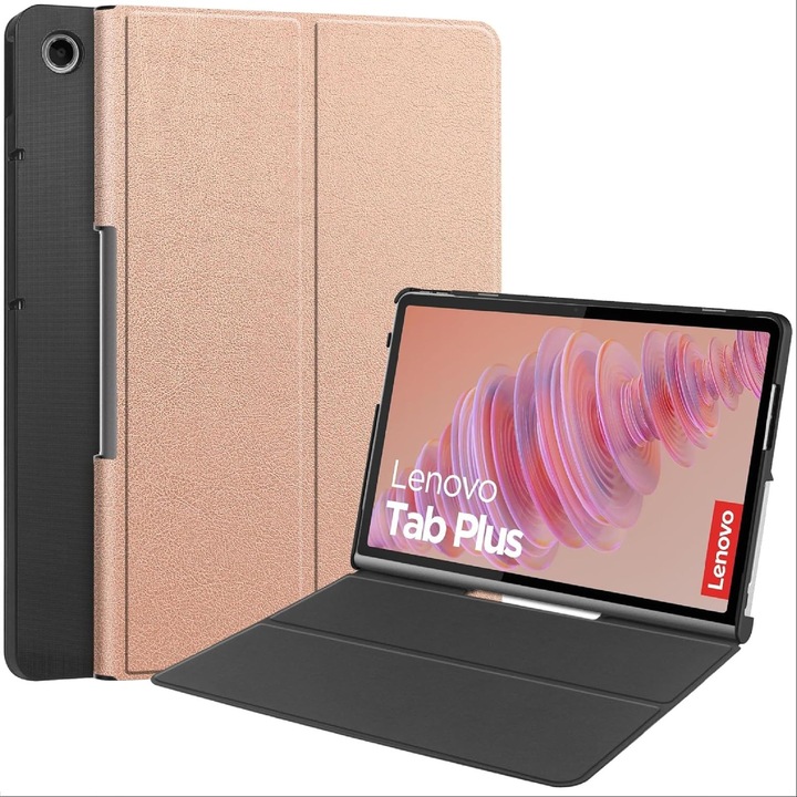 Кейс за Lenovo Tab Plus 11.5 с функция събуждане/заспиване тип стойка розово злато