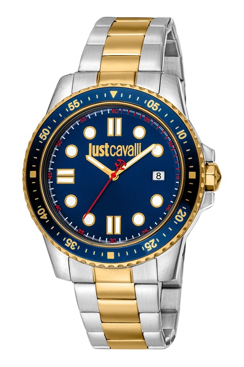 JUST CAVALLI, Двуцветен аналогов часовник, Сребърен, Златист