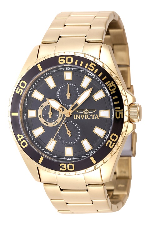 Invicta, Мултифункционален часовник с метална верижка, Златист