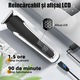 Masina de tuns profesionala, Qtenzivize, Multifunctionala 6 in 1, cu 16 piese, pentru tuns parul, barba, mustata, nasul, urechile si corpul, Aparat de tuns reincarcabil, Afisaj LED, 7500 rpm, Negru alb