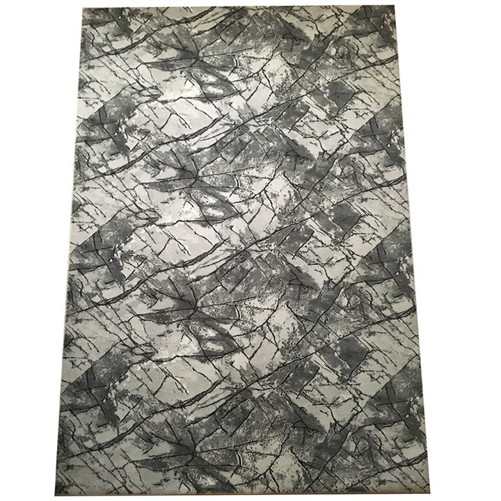 Covor Antiderapant cu Nuante Gri, Abstract, Poliester, 200 x 300 cm