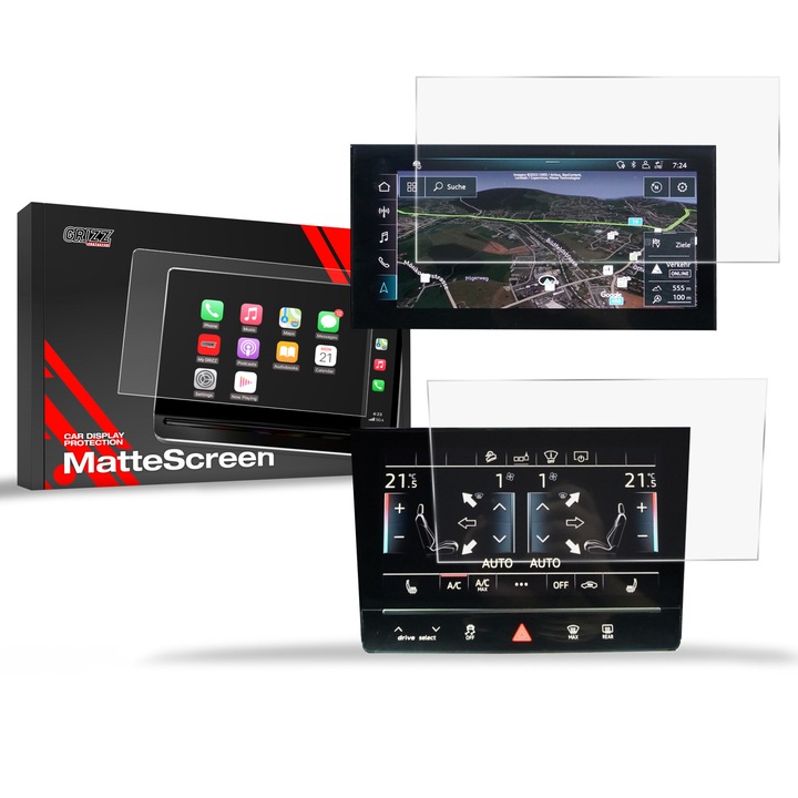 Folie protectie Grizz Glass, mata, anti-amprente, pentru Audi Q8 e-tron (2022-2024), set complet