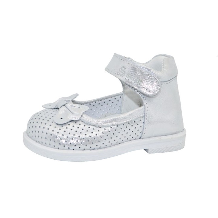 Ортопедични кожени обувки за момиче Small Foot PFSF-10, Silver 109497