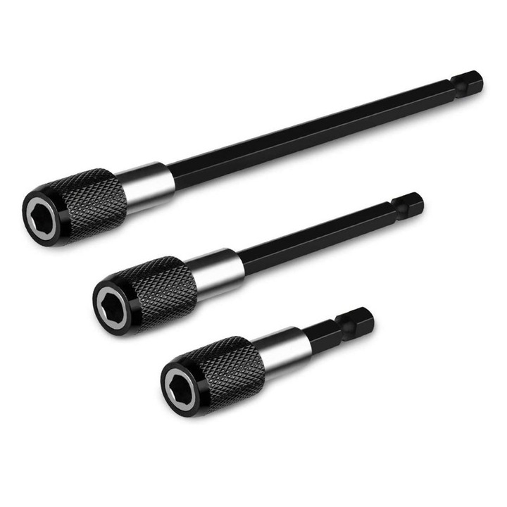 Set 3 piese SHARZEE suport magnetic pentru biti, sistem eliberare rapida, 60/100/150mm