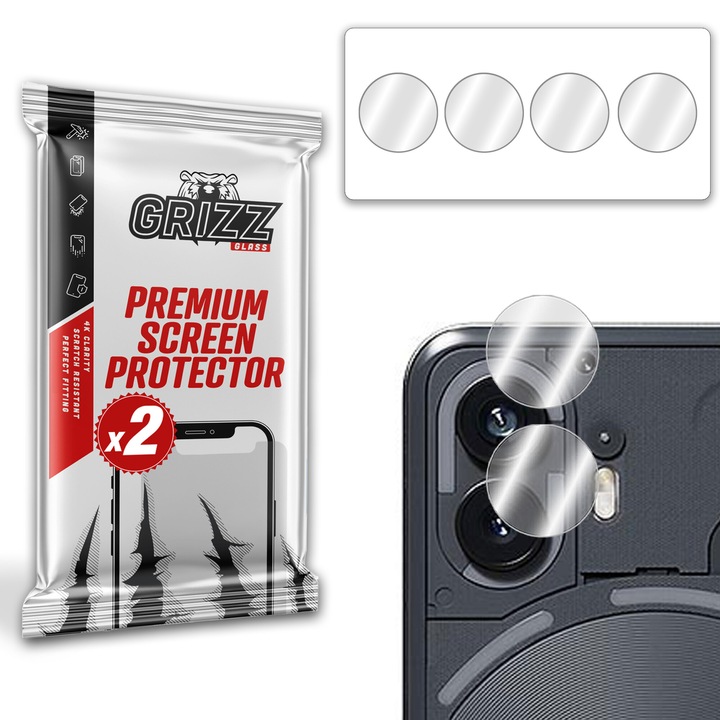 Folie protectie camera foto Grizz HybridGlass din sticla hibrida pentru Nothing Phone 2