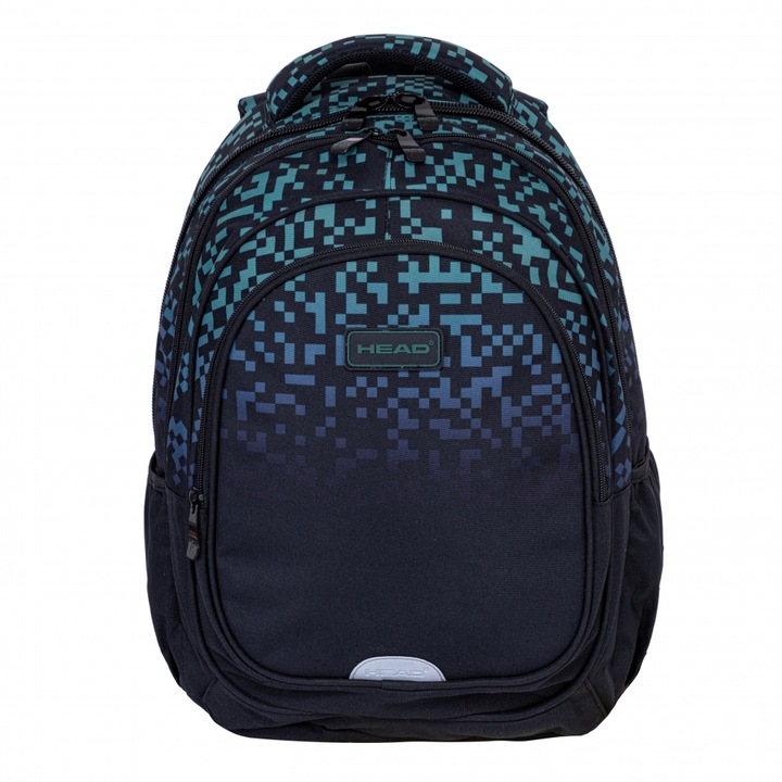 Rucsac scoala HEAD Blocuri verzi, AB200, 44 x 32 x 19 cm
