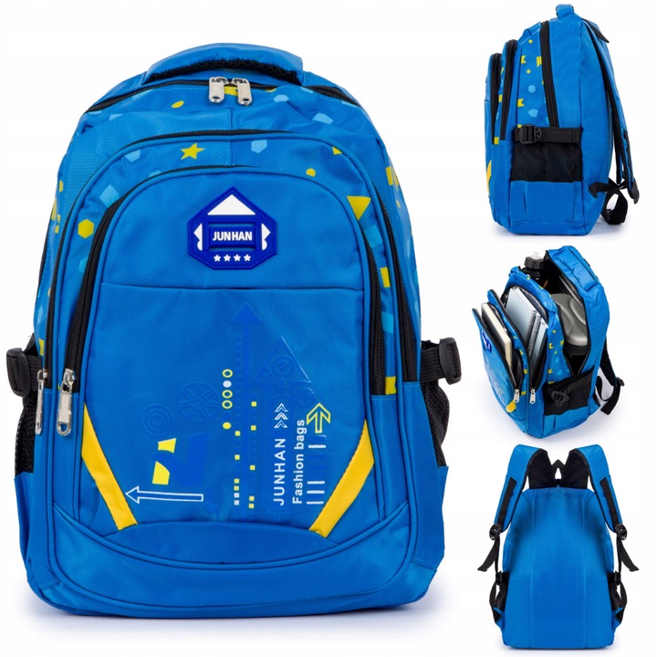 Rucsac Scolar, Bivacc Simple, Material: Poliester Oxford, Membrana Impermeabila: Da, Organizare: 2 Compartimente Exterioare, 1 Compartiment Interior, 3 Buzunare, Fermuare Metalice: Da, 38 x 29 x 17 cm, Albastru