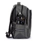 Rucsac scolar, Bivacc, Material: Poliester OXFORD 600D, Impermeabil, 3 compartimente externe, 1 compartiment intern, 3 buzunare, port USB si JACK, Gri
