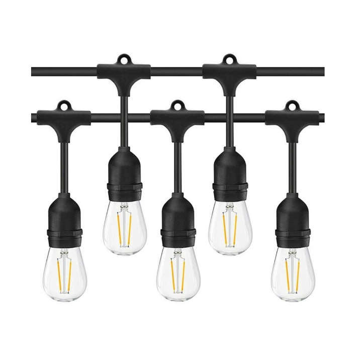 Ghirlanda luminoasa cu pendule, interconectabil, E27, IP65, 10m-10Bbec, JRH