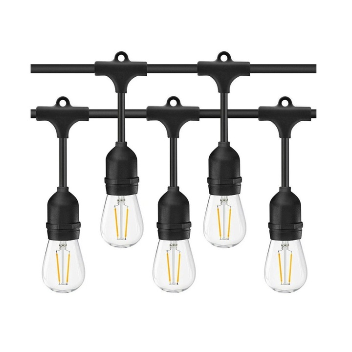 Ghirlanda luminoasa cu pendule, interconectabil, E27, IP65, 20m-10Bbec, JRH