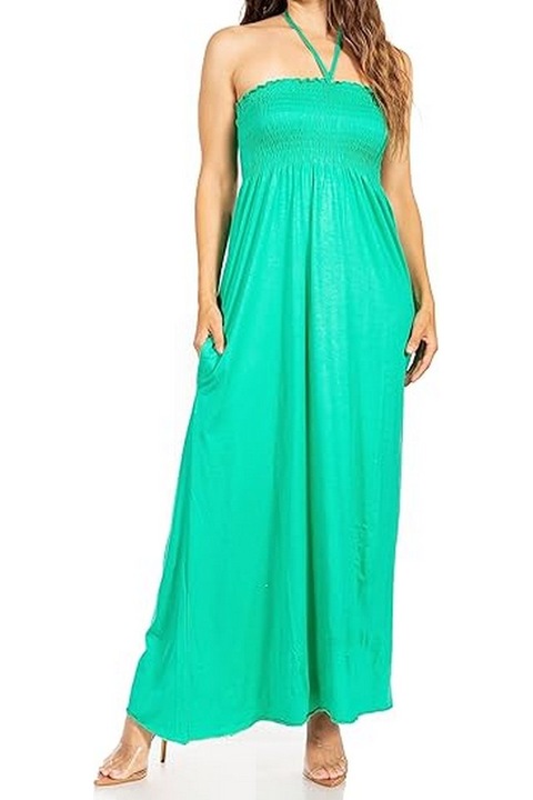 Дълга лятна рокля, зелена, размер 2XL, Sakkas