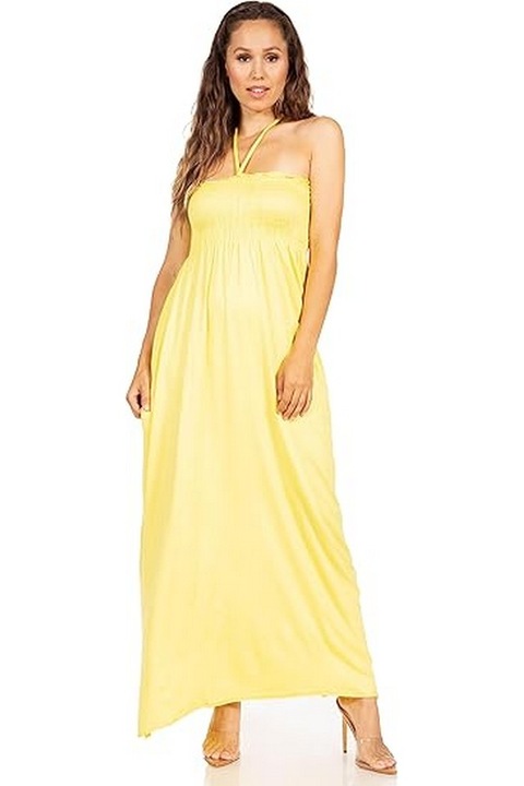 Дълга лятна рокля, жълто, размер 3XL, Sakkas
