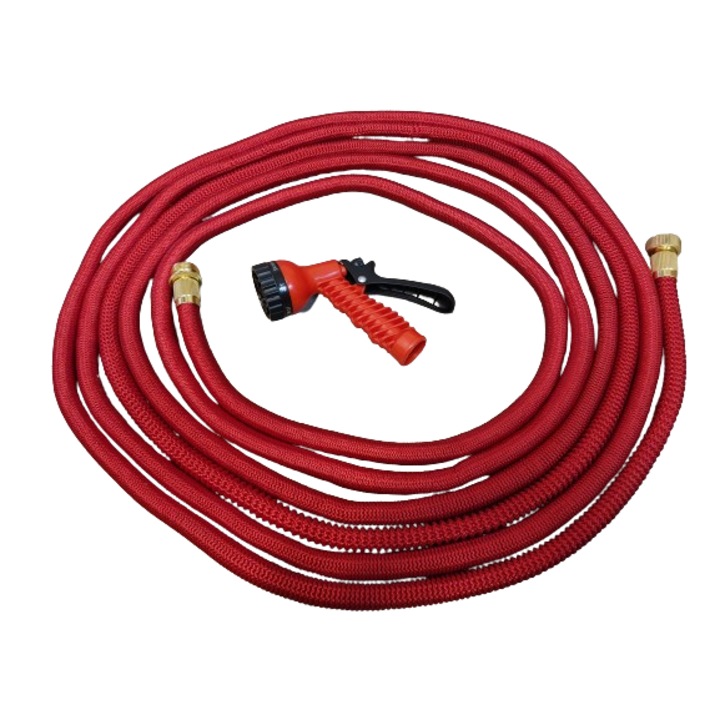 Furtun apa extensibil pana la 22 m cu pistol de stropit multifunctional