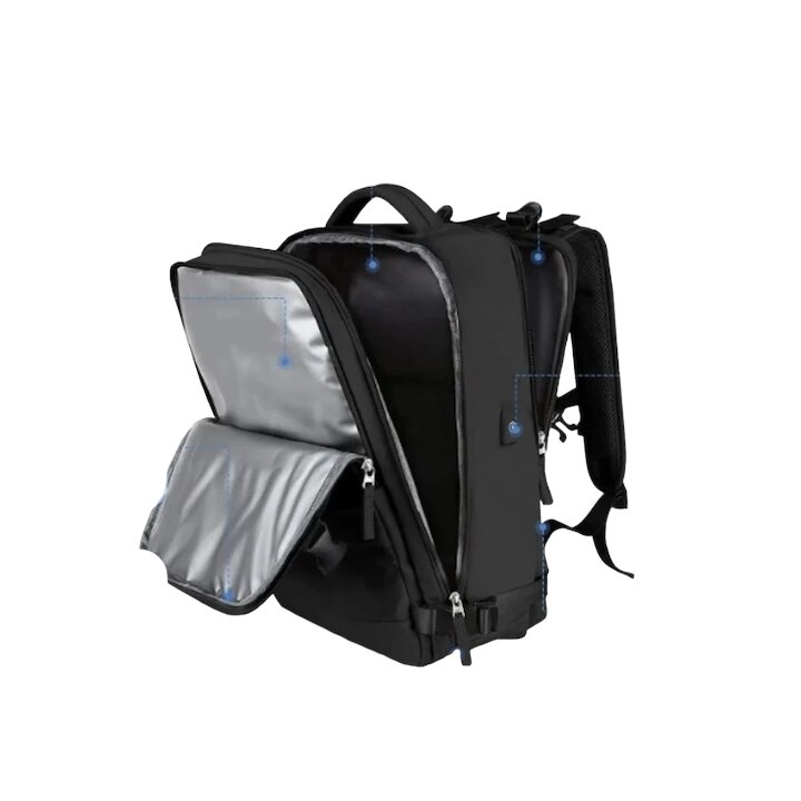 Rucsac multifunctional Cracos® 45x35x20 cm negru, compartiment captusit laptop - impermeabil