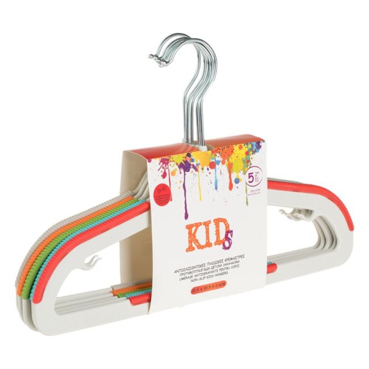 Ecru csúszásgátló akasztók gyerekeknek 32cm - 5 db Multicolor