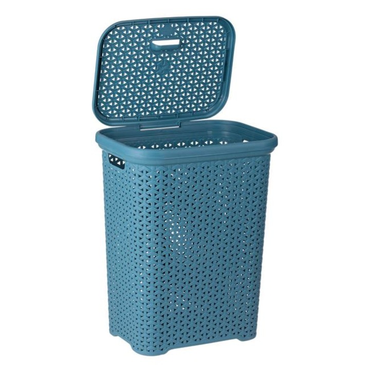 Szennyezős kosár 35l 36x26x50cm kék rattan