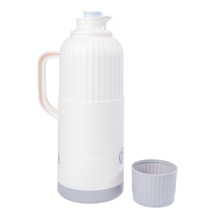 Термос, Naimeed D6422, за студени или топли напитки, стъкло и ABS, 2L, бял, 137x390x160mm